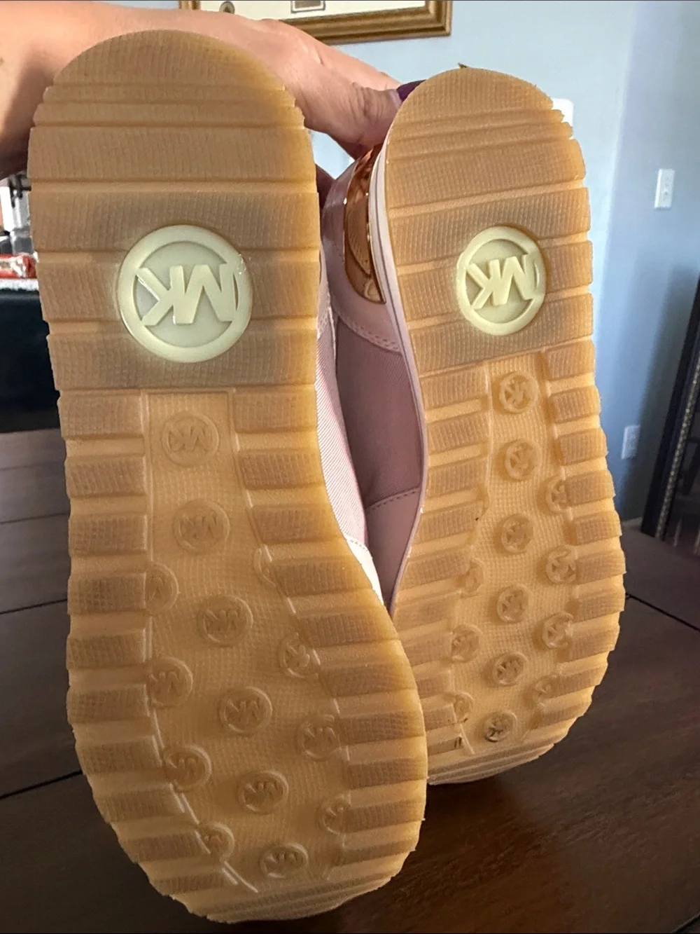 Michael Kors Women's Pink Leather Platform Sneakers